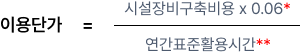 이용단가 계산식